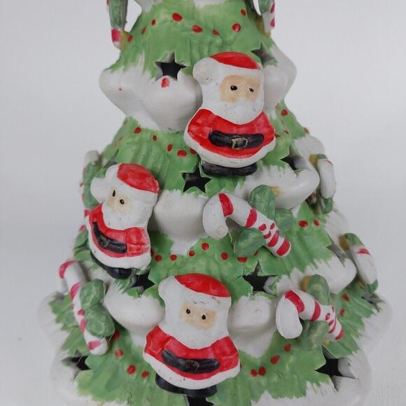 Vintage Ceramic Lighted Tree, Candycanes, Bears, and Santa Works - Picture 4 of 6